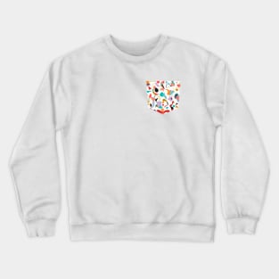 Pocket- abstract dreaming animal shapes Crewneck Sweatshirt